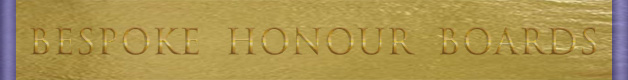 Honour Boards title shown as incised lettering into an oak veneer and finished in gold leaf