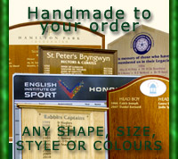 Photo montage displaying honor boards made to any size, shape or color