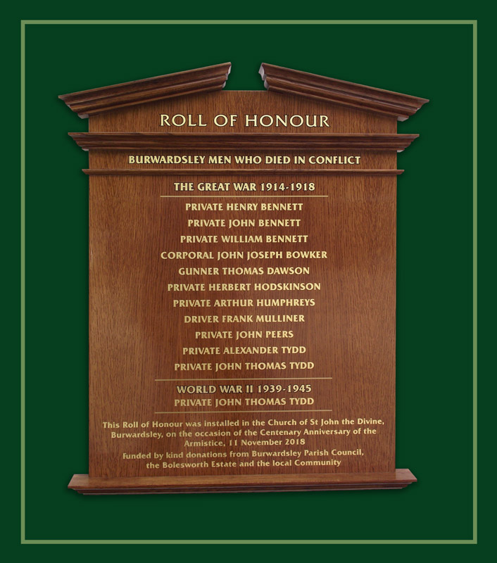 Parish Council World War Rolls Of Honour Boards