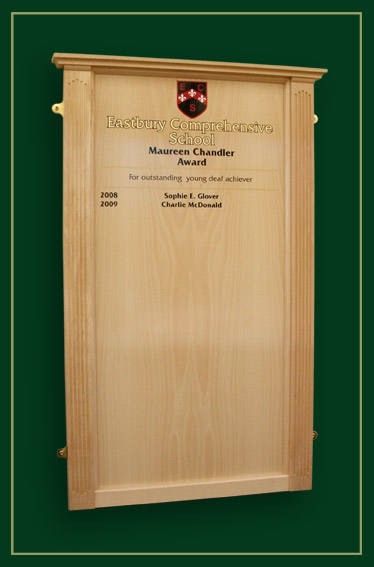 Beech honours board for Eastbury Comprehensive School in Essex